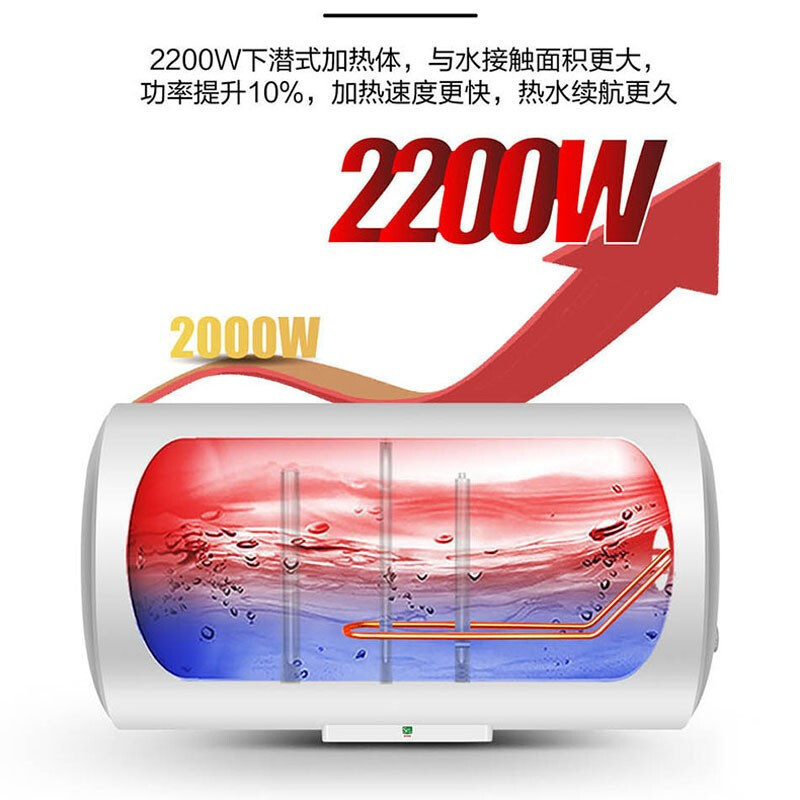 海尔(Haier)电热水器100升2200W速热健康抑菌洗二级能效金刚三层胆旋钮调节家用储水式ES100H-CK3(1)