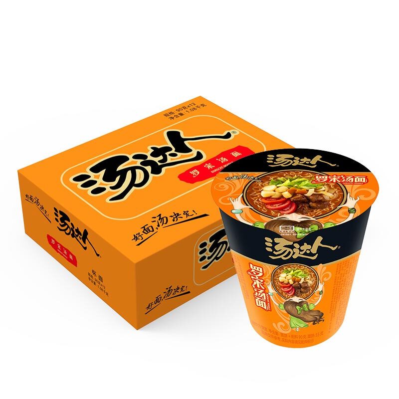 统一方便面汤达人罗宋汤面12杯整箱装