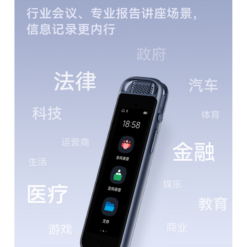 科大讯飞iFLYTEK高清录音笔SR301 4800mAh长效续航智能语音转写高效会议神器高清大图