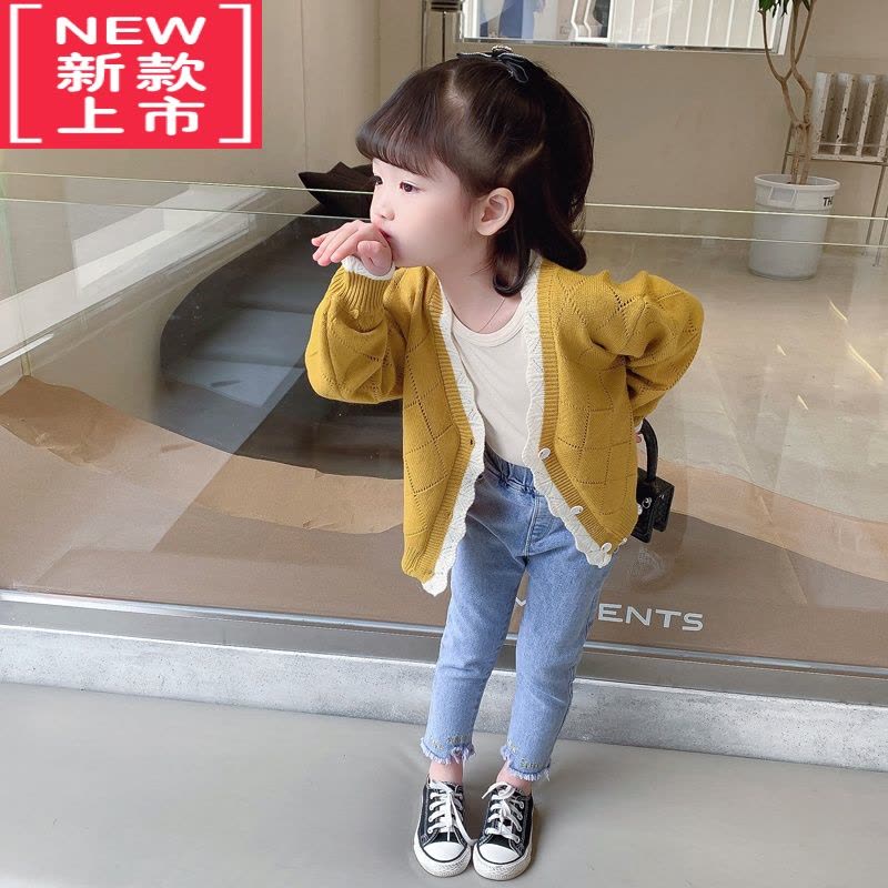 可莉允女童毛衣开衫秋季3岁小儿童春装上衣新款洋气春6宝宝针织外套春秋图片