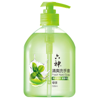 六神洗手液清爽绿茶500ml 温和洁净儿童成人通用按压泡漠植物家用有效易冲洗清新舒爽 500ml