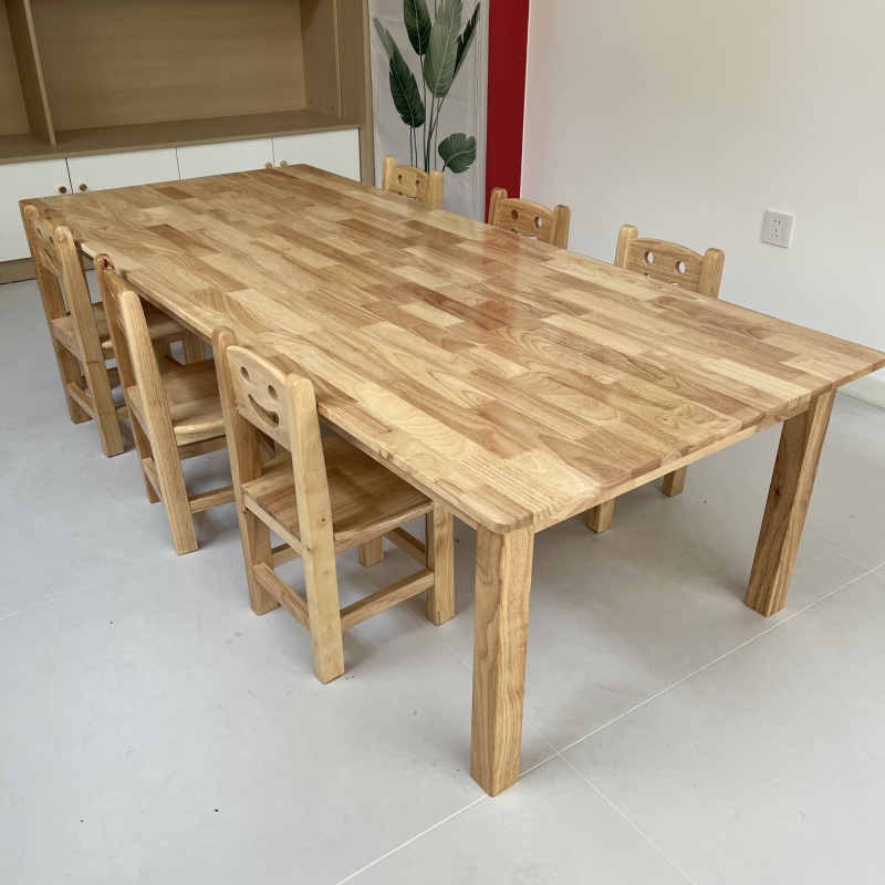 幼儿园一米八小方桌六把椅子 一桌六椅