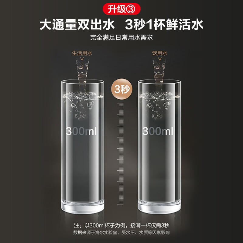 海尔 商用净水器 HM601-4 不锈钢 双出水 大流量 额定总净水量10000L(台)