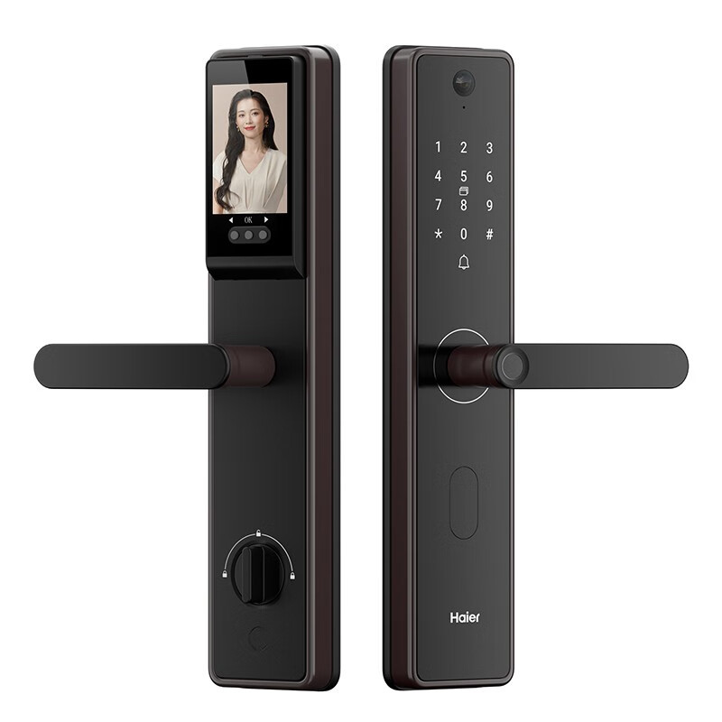 海尔智能门锁四把锁出样包E19pro+V19pro+V25Plus+SV25Plus 防盗门 送四套展示锁架高清大图