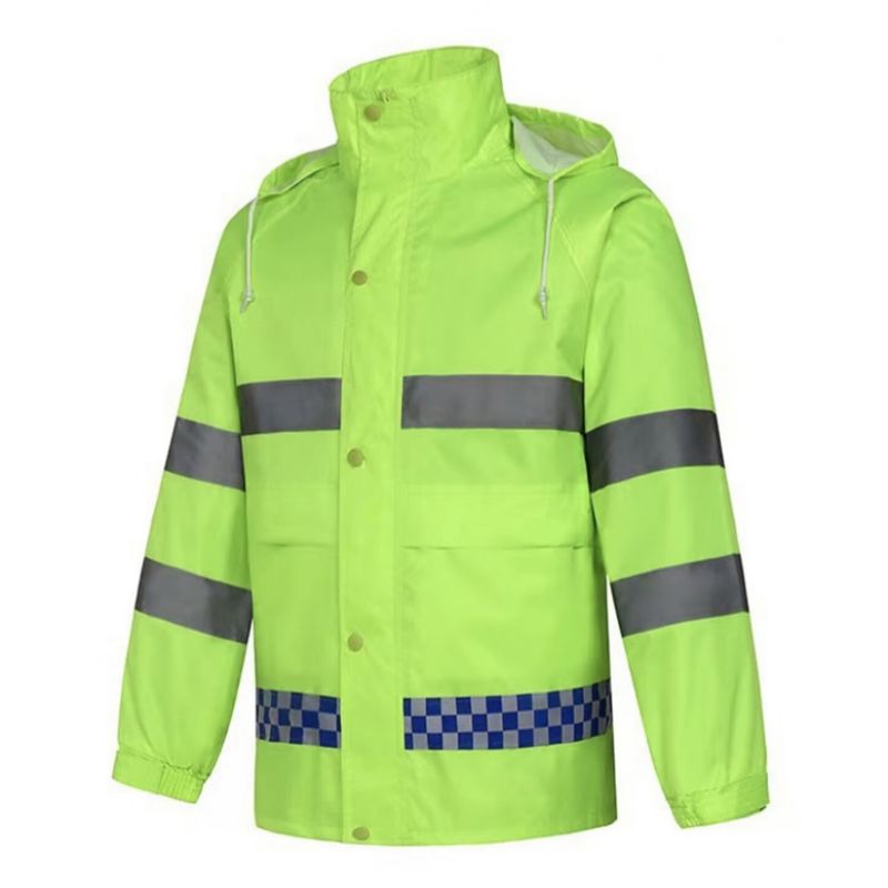 京印年 JYN-8 均码 分体式 雨衣 (计价单位:件) 荧光绿色 高亮反光 防水耐用 双层透气高清大图