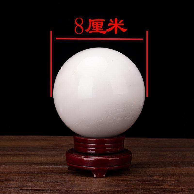 美帮汇玉石球摆件球白圆球白玉球客厅办公室玄关礼品高清大图
