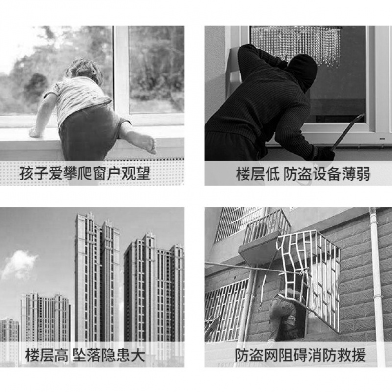 窗户防护栏防护网免打孔铝合金防盗窗高层飘窗外开窗平开窗防盗网 白色窗 窗户内口120内/1根