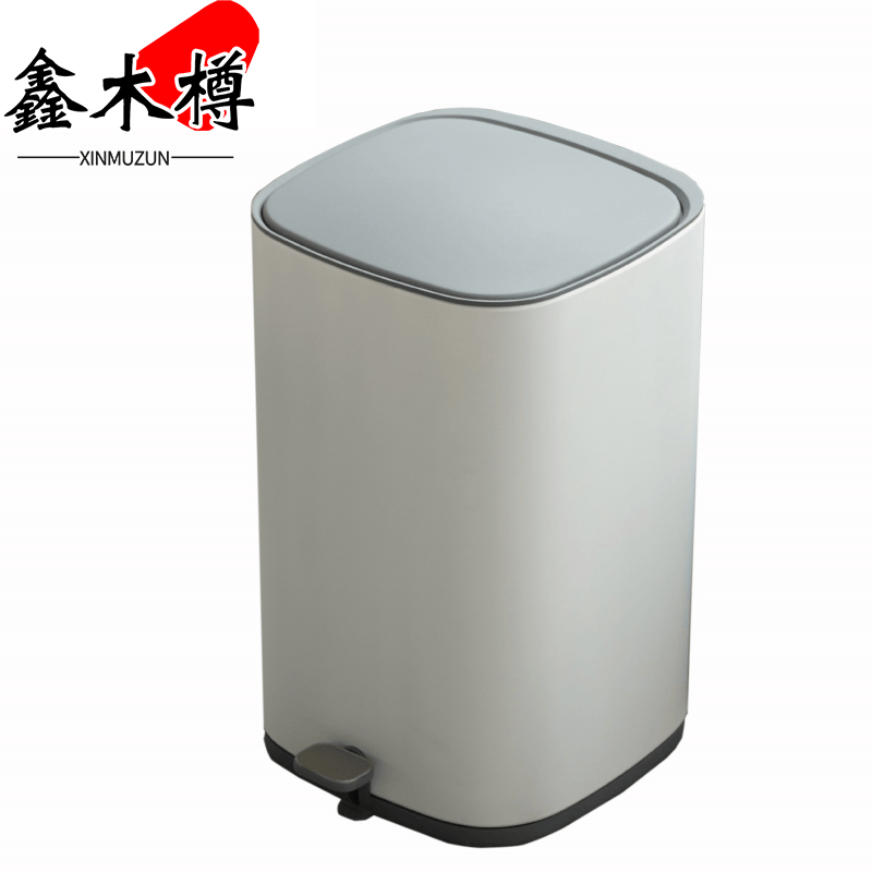 鑫木樽脚踏垃圾桶10L个高清大图