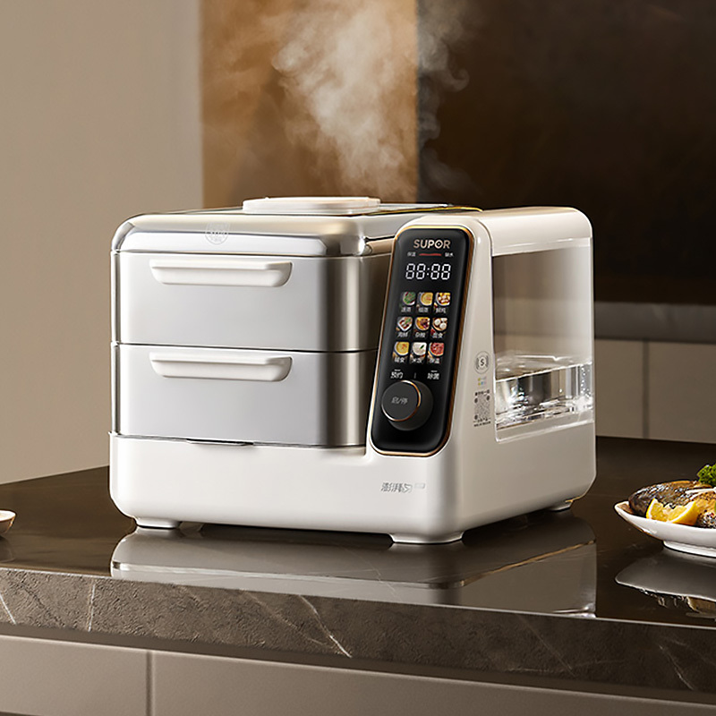 苏泊尔(SUPOR)电蒸锅可拆洗分体式 多功能家用不锈钢电热锅 16L大容量双层蒸笼多用途锅ZN30FC866高清大图