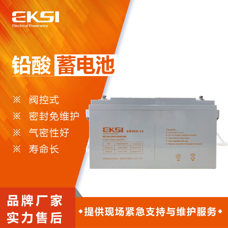 爱克赛(EKSI)ups用 蓄电池EK065-12(12V65AH) 全新正品 阀控式铅酸免维护(7-10个工作日发货)