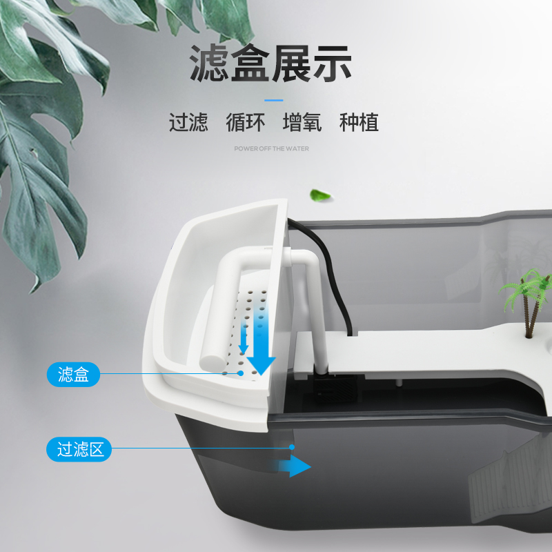 乌龟缸带晒台养乌龟大型家用水陆龟盆别墅造景小鱼缸乌龟专用缸高清大图