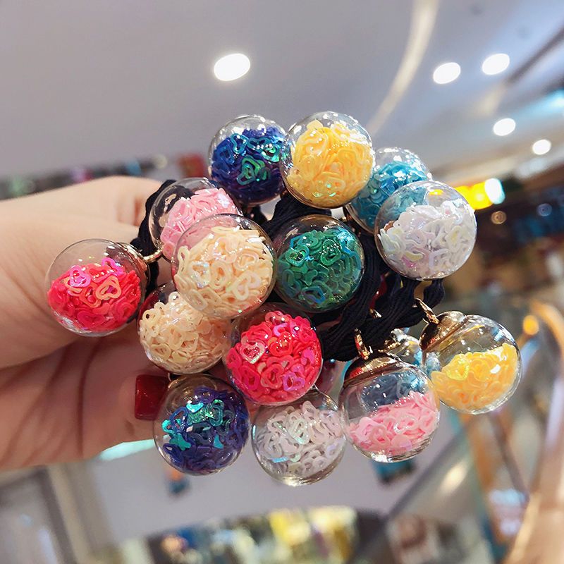 乌鹿儿童头绳皮筋韩国女童公主玻璃球黑色竹节发圈可爱宝宝不伤发头饰