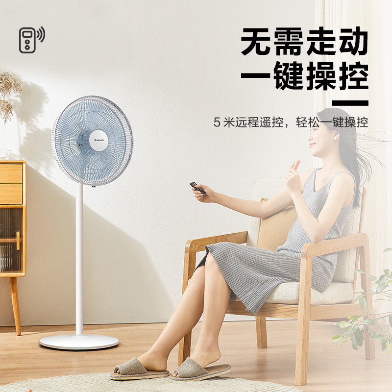 艾美特(airmate)电风扇cs40-r34 五叶大风量16寸摆头 遥控头部按键