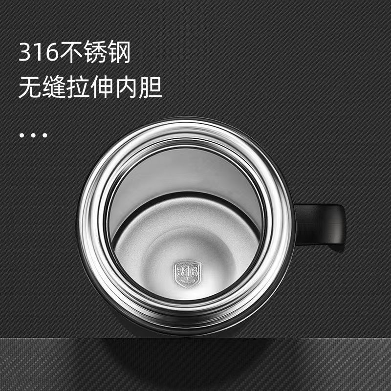 富光WFZ1189-580B智能保温杯男女士高档316不锈钢黑色580ml高清大图