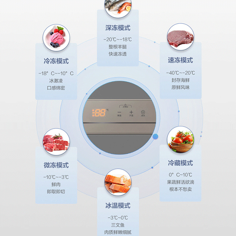 海尔(Haier) 家用冰柜小型冷冻柜超低温风冷柜急冷免除霜一级能效速冻保鲜冷藏转换节能冰柜BC/BD-307HEM高清大图