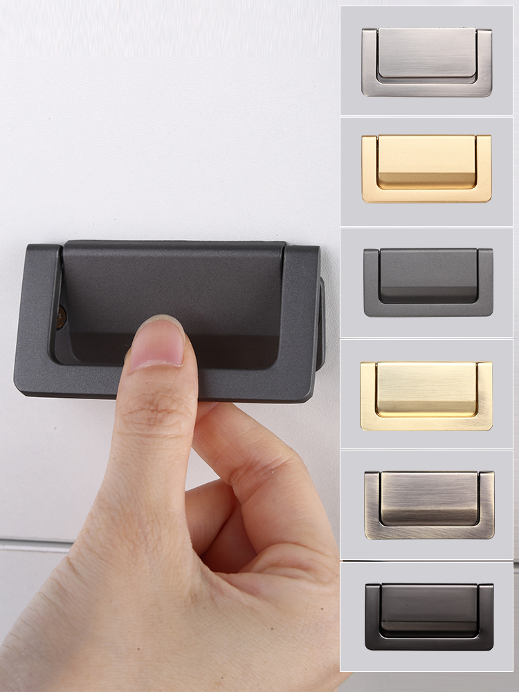 免打孔拉扣平板衣柜隐藏平拉手抽屉暗拉手平装隐形榻榻米抽屉把手