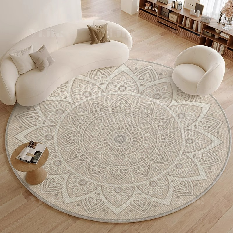 翌嘉YJ40802117 客厅沙发地毯免洗可擦圆形地垫高清大图