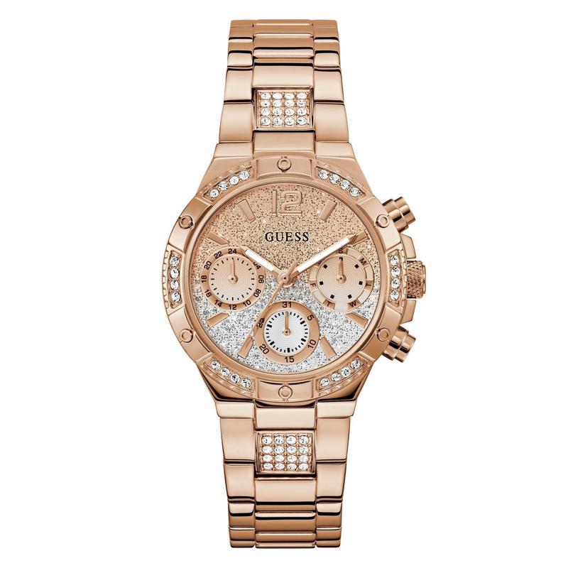 GUESS盖尔斯手表女计时日期显示小秒针星期显示石英玫瑰金