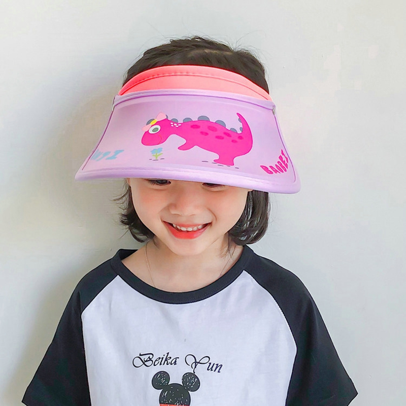 夏季儿童防晒空顶帽女童大帽檐遮阳鸭舌帽子男童宝宝薄款太阳凉帽kids