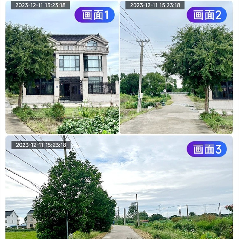 送监控录像卡 三镜头双太阳能板监控器360度无死角人形追踪4G流量卡手机远程家用室外防雨防雷3MP高清夜视语音对讲摄像头高清大图
