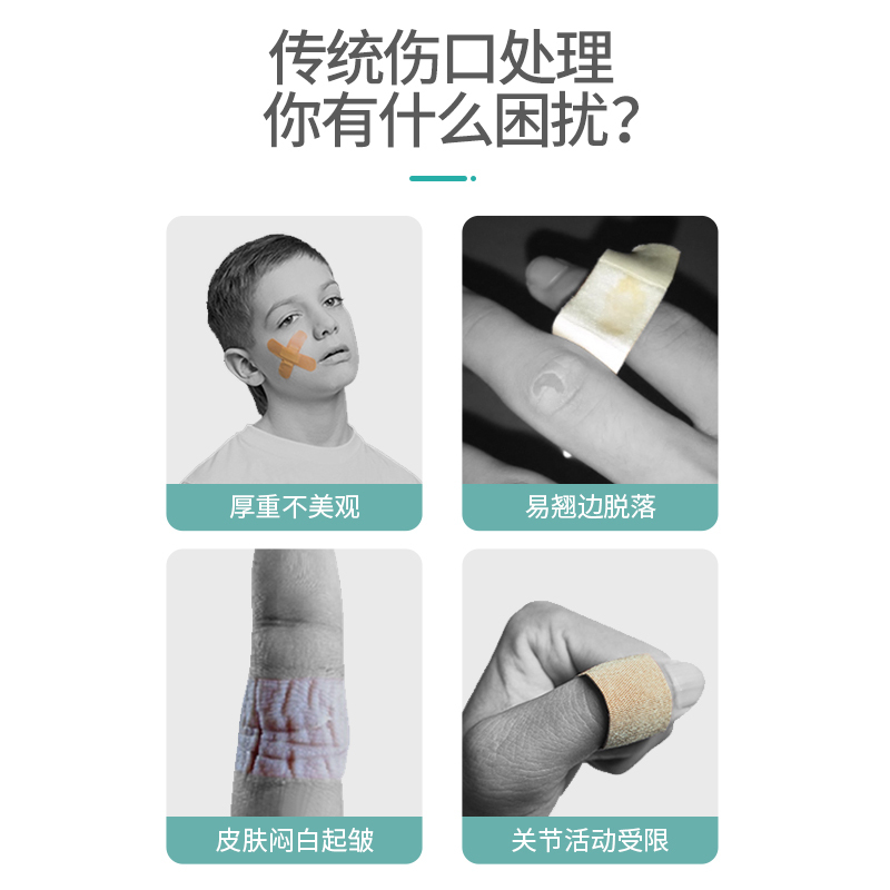 秝客(lefeke)创口贴(器械)液体伤口敷料30ml防水透气速干透明成人儿童擦伤出血隐形保护膜创可贴快速成膜方便携带高清大图