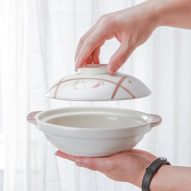 煲仔饭小砂锅焖鸡米饭石锅拌饭烘焙精灵专用米线家用明火沙 1000ML[彩色盖]21X6.5CM+托盘(2-3人份)