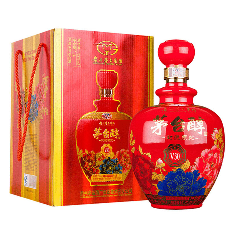 贵州茅台酒厂集团技术开发公司 茅台醇封藏原浆52度白酒V30 1L2瓶装