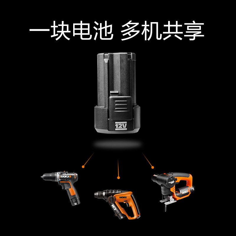威克士充电式电钻WX128 手钻手枪钻家用电动螺丝刀手电转钻工具高清大图