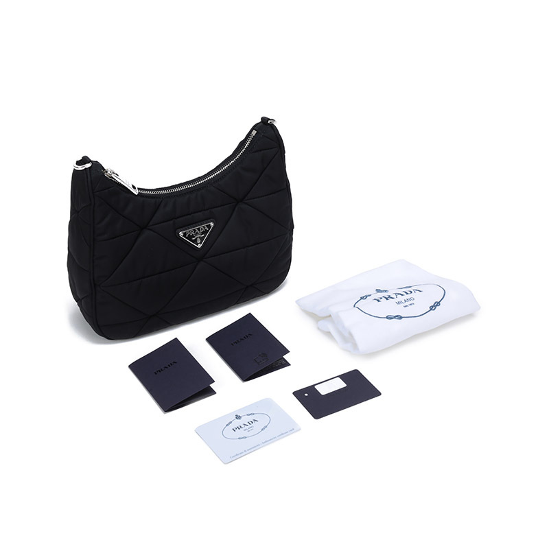 prada普拉达女士织物单肩斜挎包带小包1bc151rdjn