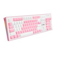 微星(MSI)GK50Z PIXEL 粉嘟嘟 机械键盘 红轴 RGB光效 白色背光 有线 游戏电竞办公键盘