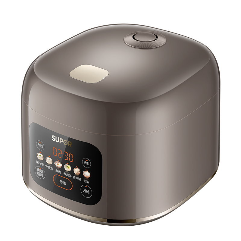 苏泊尔智能方形电饭煲4L茶色铝合金内胆750W二级能效触摸控制可预约热饭功能SF40FC3035高清大图