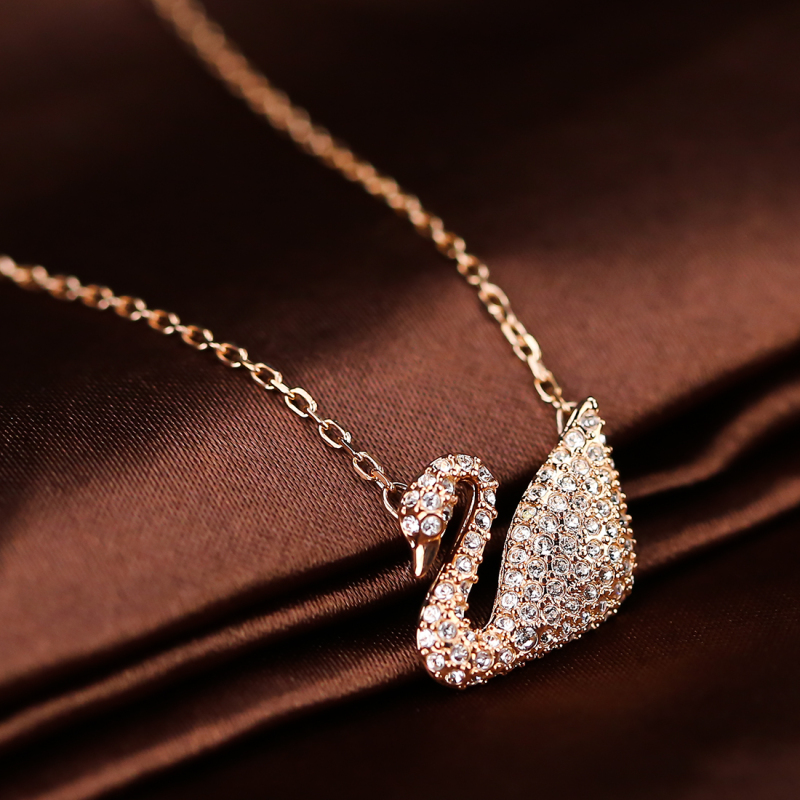 施华洛世奇(SWAROVSKI) 玫瑰金天鹅项链 送恋人5121597