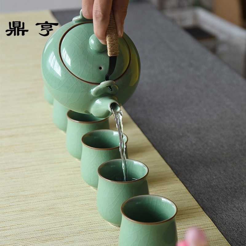 鼎亨提梁壶大号陶瓷茶壶泡茶壶大容量沏凉水壶套装单壶礼品