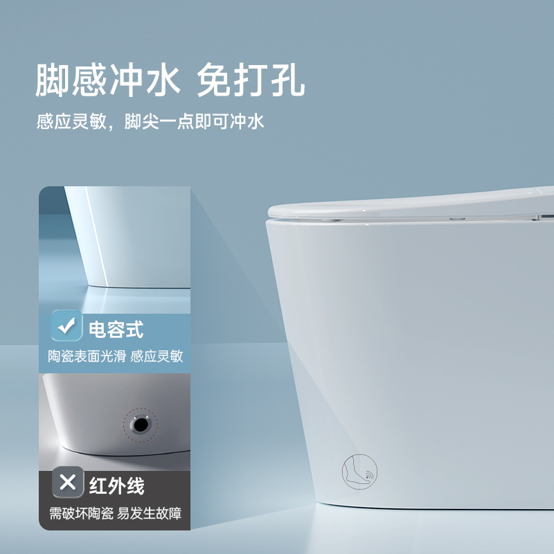 瑞尔特(R&T)智能马桶A5一体机自动翻盖带水箱脚感智能坐便器低音净冲高清大图