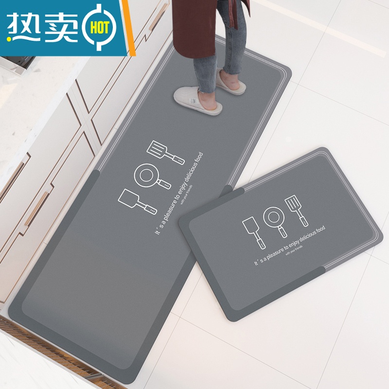 XIANCAI硅藻泥软地垫厨房吸水防滑防摔脚垫防水防耐脏门口地垫子可擦耐磨高清大图