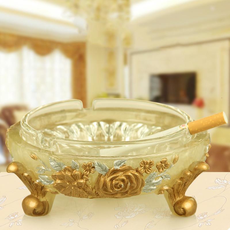 客厅欧式烟灰缸时尚烟灰缸不带盖可爱创意个性双层烟缸-吉祥灯笼珍珠