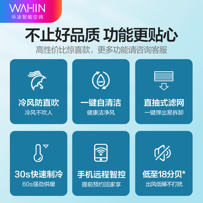 华凌空调 1.5匹新能效一级变频挂机自营 智能冷暖家用挂壁式 KFR-35GW/N8HA1
