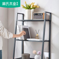 林氏木业简约ins风客厅卧室房间白钢置物架梯形落地阳台花架LS092