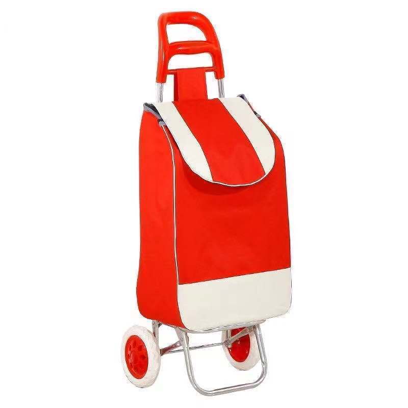 老人买菜车拉车折叠小拉车菜车购物车买菜车老年人购物车可折叠中国红