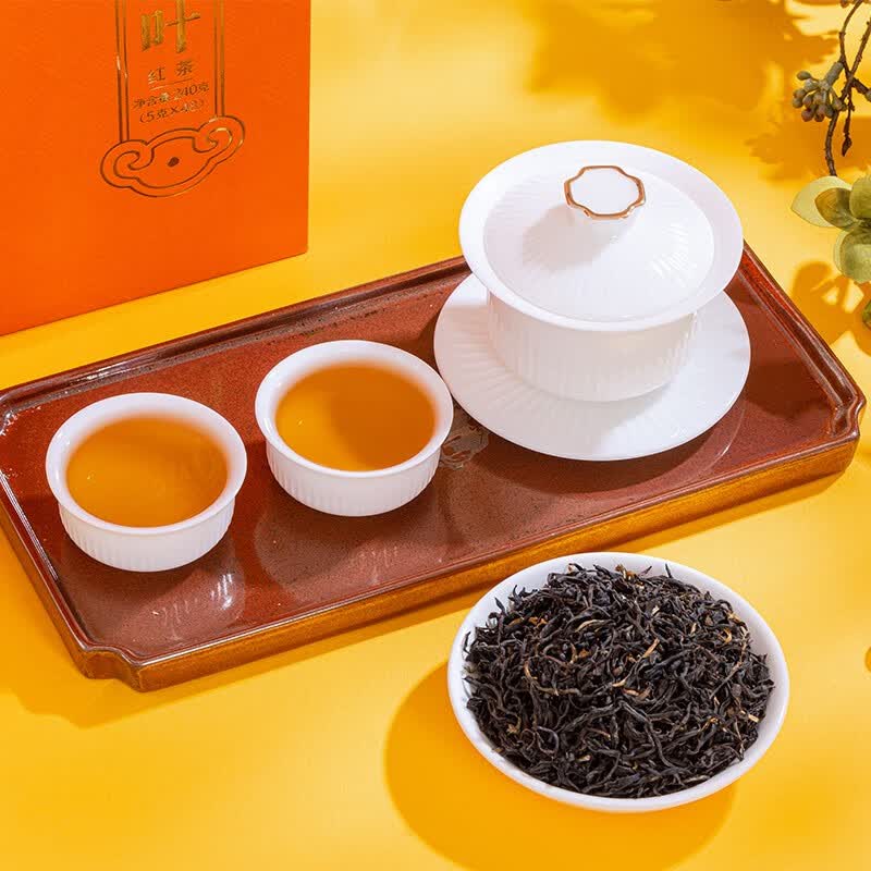 中茶小种红茶叶送礼茶叶礼盒送人 送伴手礼小礼品长辈 海堤•山河玉叶-红茶礼盒240g高清大图