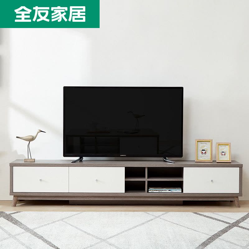重复链接老连接下架【限时直降】全友家居茶几电视柜 北欧简约小户型 木纹客厅家具 123806图片