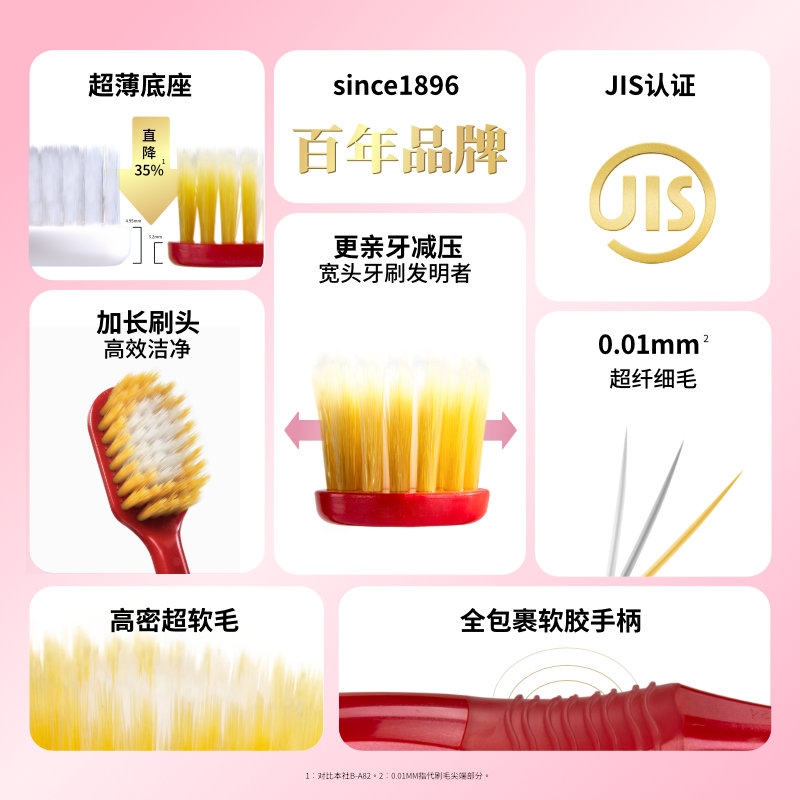 惠百施(EBiSU) B-8004 6L 舒适倍护宽头 6列54孔 超软毛 牙刷(计价单位:支)高清大图
