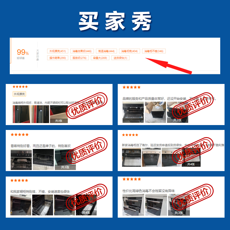 海尔(Haier)消毒柜家用 消毒柜嵌入式 消毒碗柜 碗筷消毒 自营 二星级双层大容量 智能控温净烘合一12LCS高清大图