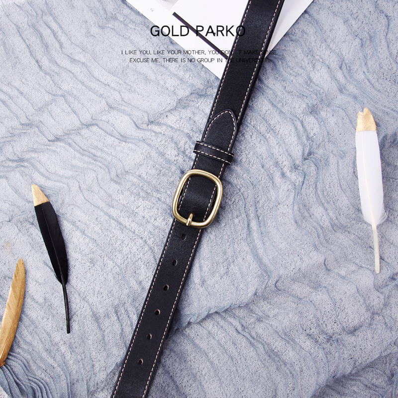 盛世尼曼女士皮带女牛仔裤带ins风时尚腰带简约百搭网红同款韩国黑色