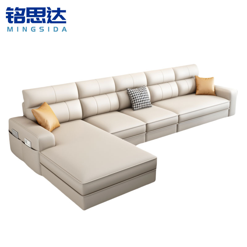 铭思达皮艺沙发五人位套高清大图