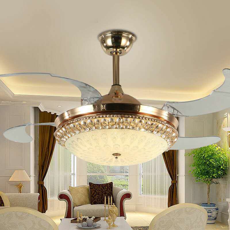 风扇灯 隐形吊扇灯客厅餐厅卧室家闪电客用led带电扇风扇吊灯吊扇灯具