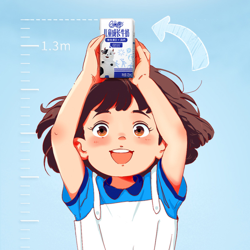 [12月生产]伊利QQ星儿童成长牛奶健固125ml*16盒*2箱牛奶营养早餐 礼盒装高清大图