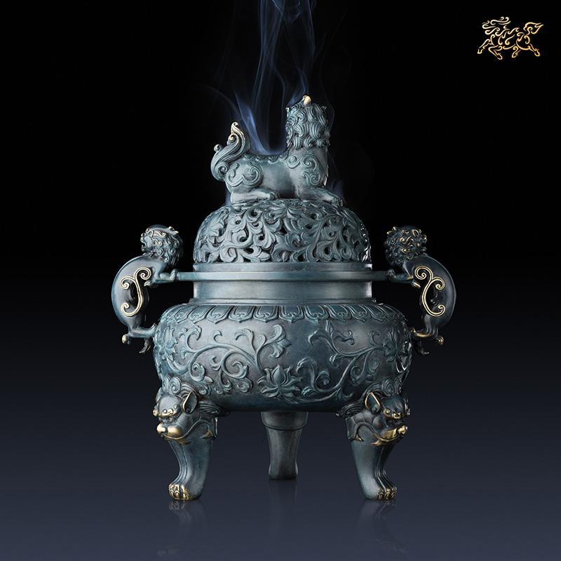 美帮汇全铜摆件《财气袅绕(香炉)》全铜香炉家居工艺品 装饰品高清大图