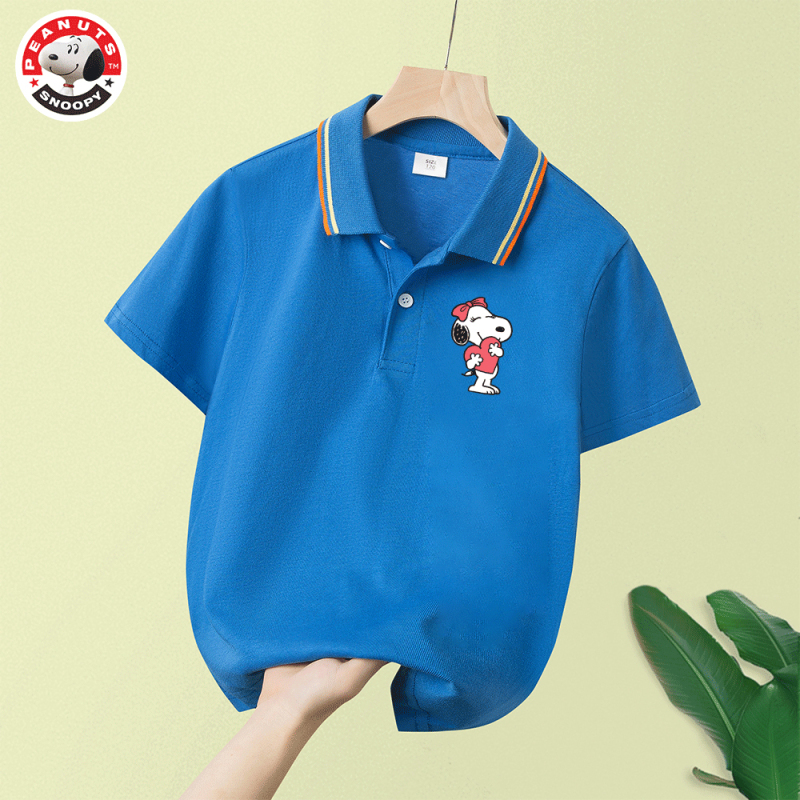 男童短袖polo衫夏装新款儿童上衣学院风翻领潮女童中大童t恤pls106