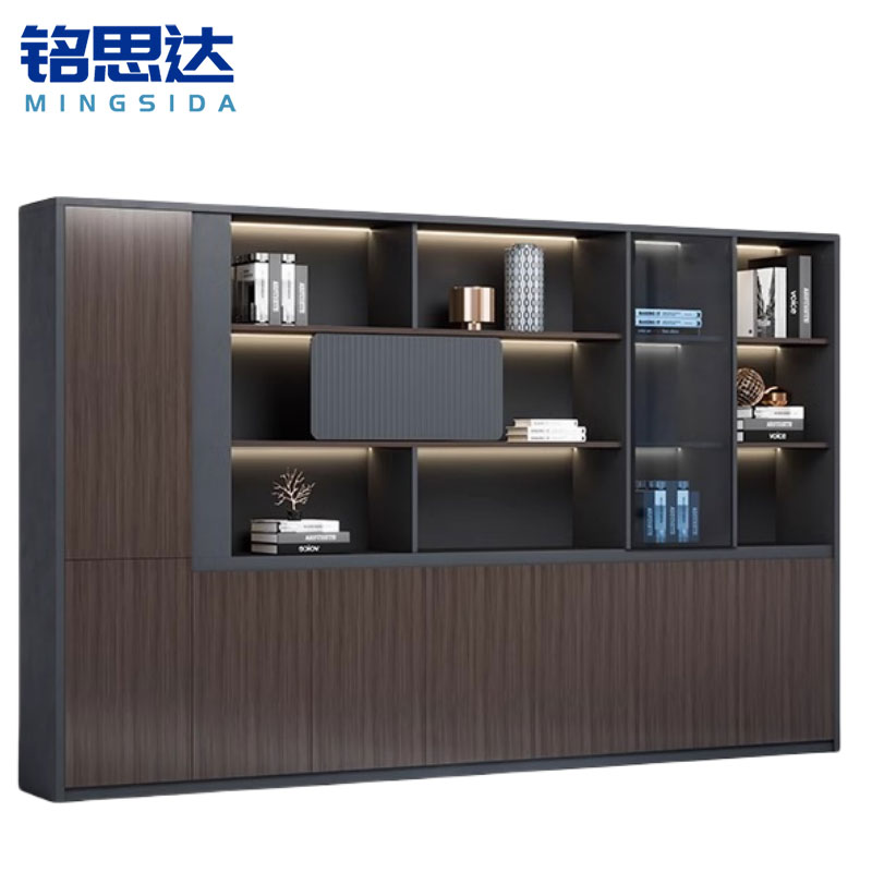 铭思达书柜七门台高清大图
